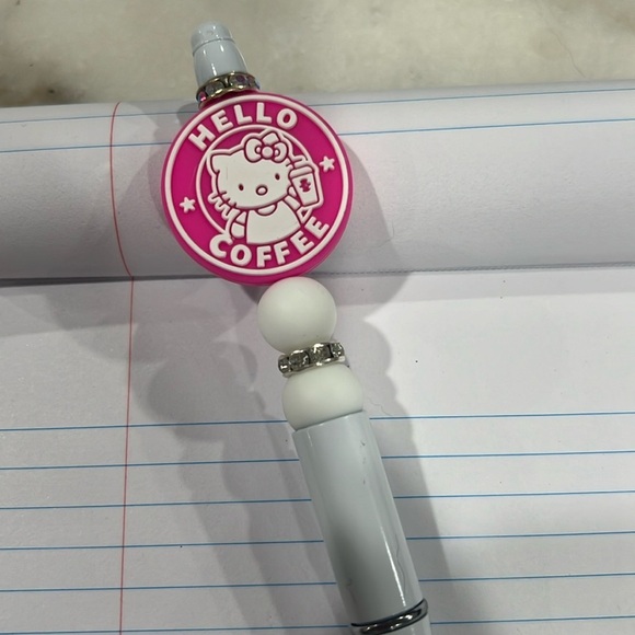Hello Kitty Themed Silicone and Acrylic Beaded Retractable Pen - Picture 3 of 7
